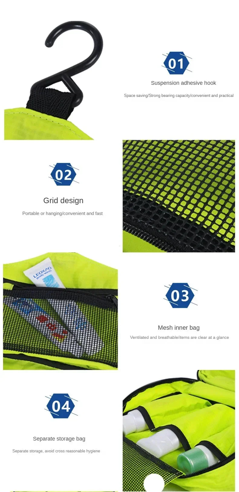 Hanging Men's Toiletry Bag Large Waterproof Cosmetic Bags Travel Organizer Lady Toiletries Makeup Toilet Foldable Bathroom Kit