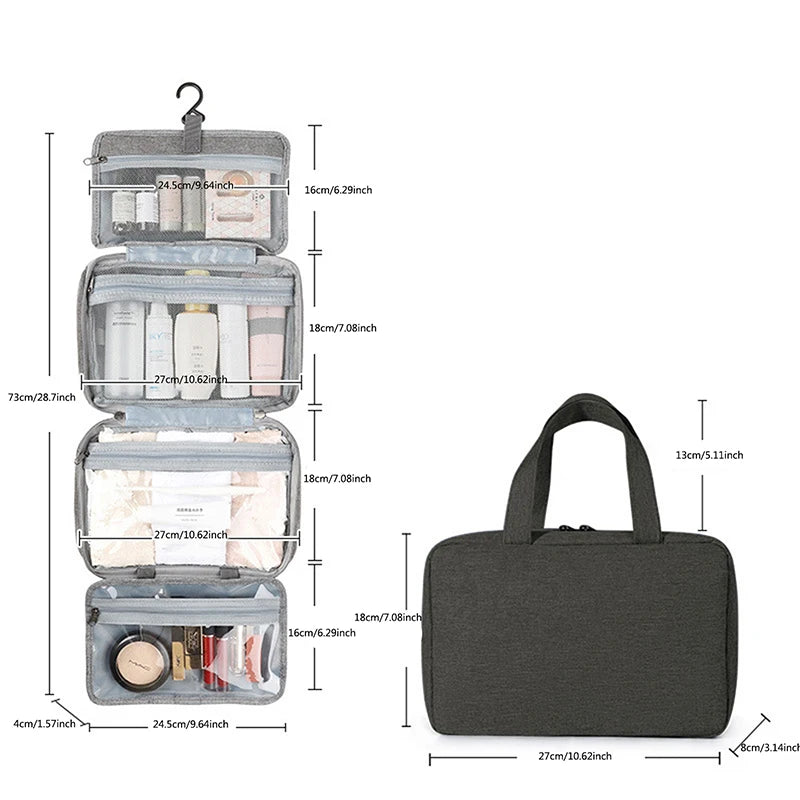 Large Hanging Hook Toiletry Bag Waterproof Folding Handbag Travel Makeup Cosmetic Razor Storage Organizer Case Bathroom Supplies
